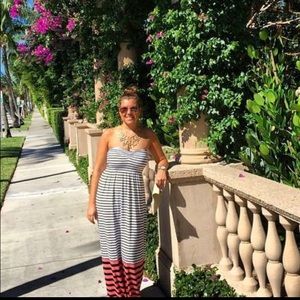 Loft strapless striped dress size med. worn 1